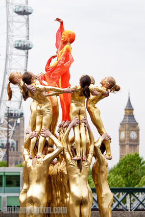 20100526                 Copyright image 2010©
26/5/10, London UK
Performers from the Heathrow Gymnastics Club attend the first photocall for the London 2012 Olympic Torch Relay at the Southbank Centre, London.  The gymnasts created the shape of an Olympic cauldron and Flame on the roof of the Southbank Centre. The Olympic Flame will arrive in the UK on the 18th May 2012. 8000 Torch Bearers will be involved in the 70 day Torch Relay around the UK.
For further info please contact:
Annabel.Gunnell@London2012.com
+447824846779 

 
Mandatory Credit Ant Upton otherwise additional charges will apply.
For photographic enquiries please call Anthony Upton 07973 830 517 or email info@anthonyupton.com 
This image is copyright Anthony Upton 2010©.
This image has been supplied by Anthony Upton and must be credited Anthony Upton. The author is asserting his full Moral rights in relation to the publication of this image. All rights reserved. Rights for onward transmission of any image or file is not granted or implied. Changing or deleting Copyright information is illegal as specified in the Copyright, Design and Patents Act 1988. If you are in any way unsure of your right to publish this image please contact Anthony Upton on +44(0)7973 830 517 or email: <info@anthonyupton.com>